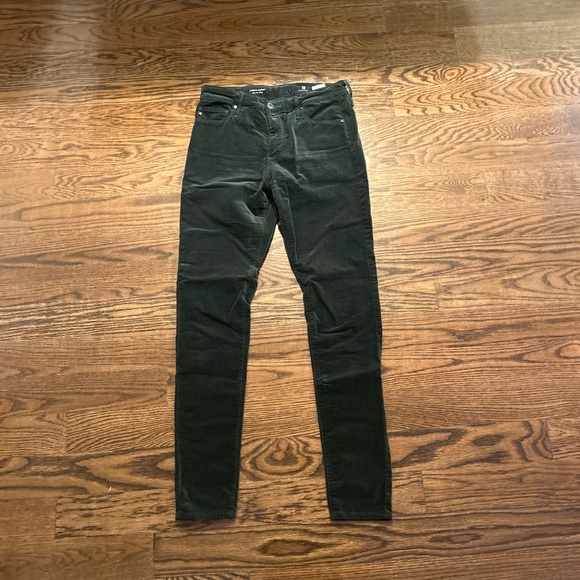 Adriano Goldschmied Farrah Skinny Green Velvet Pants - Picture 1 of 4
